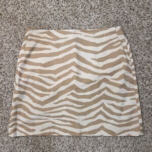 LOFT 10 Petite Beige and White Zebra-Print A LINE Pencil Skirt